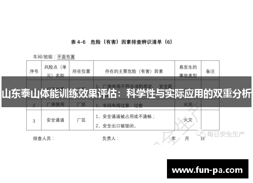 山东泰山体能训练效果评估:科学性与实际应用的双重分析 山东泰山体能训练效果评估:科学性与实际应用的双重分析