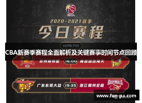 CBA新赛季赛程全面解析及关键赛事时间节点回顾 CBA新赛季赛程全面解析及关键赛事时间节点回顾