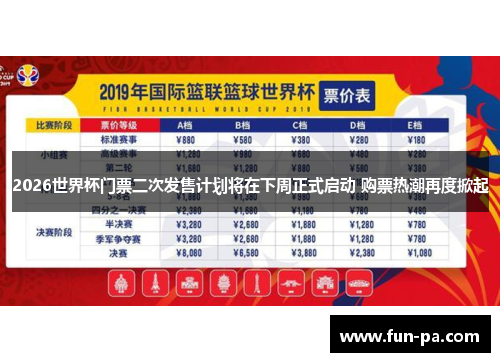 2026世界杯门票二次发售计划将在下周正式启动 购票热潮再度掀起